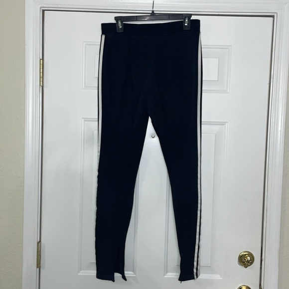 PAM & GELA Side Stripe Distressed Drawstring Elastic Stretch Track Pant Leggings - Picture 8 of 14